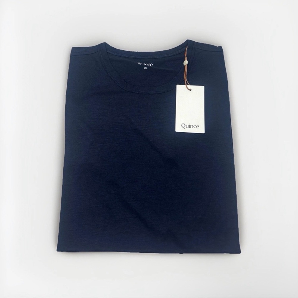 Quince Short Sleeve Crew Tee in Navy Blue